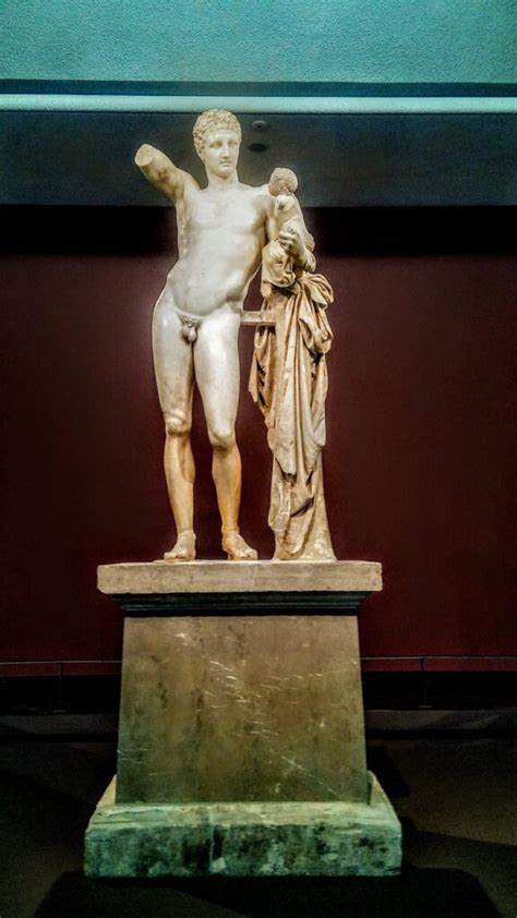 hermes statue praxiteles|praxiteles Hermes with infant dionysus.